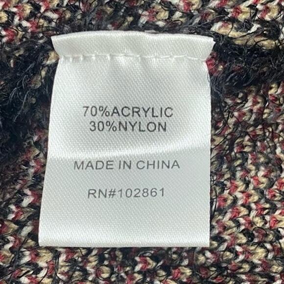 Adore Women’s Open Cardigan With Pockets Black Tan  Maroon  Size Medium - Picture 5 of 6